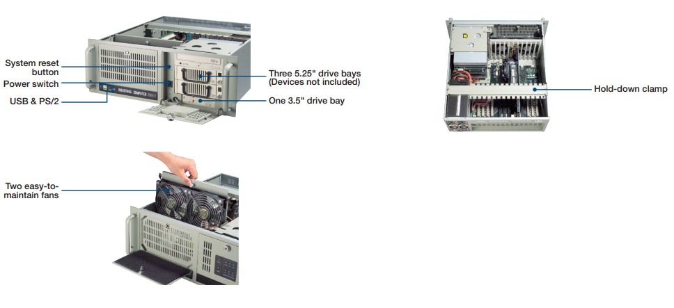 एडेप्टेक औद्योगिक कंप्यूटर IPC-610 / 705VG / I5-6500 / 8G / 1T / डीवीडी / के + एम2