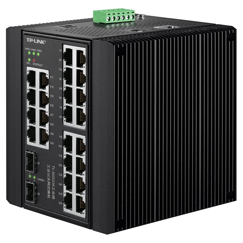 उच्च विश्वसनीयता वाले डीआईएन रेल (DIN rail) औद्योगिक ईथरनेट स्विच कैबिनेट के लिए TP-LINK TL-SG5226 लेयर 3 (Layer 3) ईथरनेट स्विच